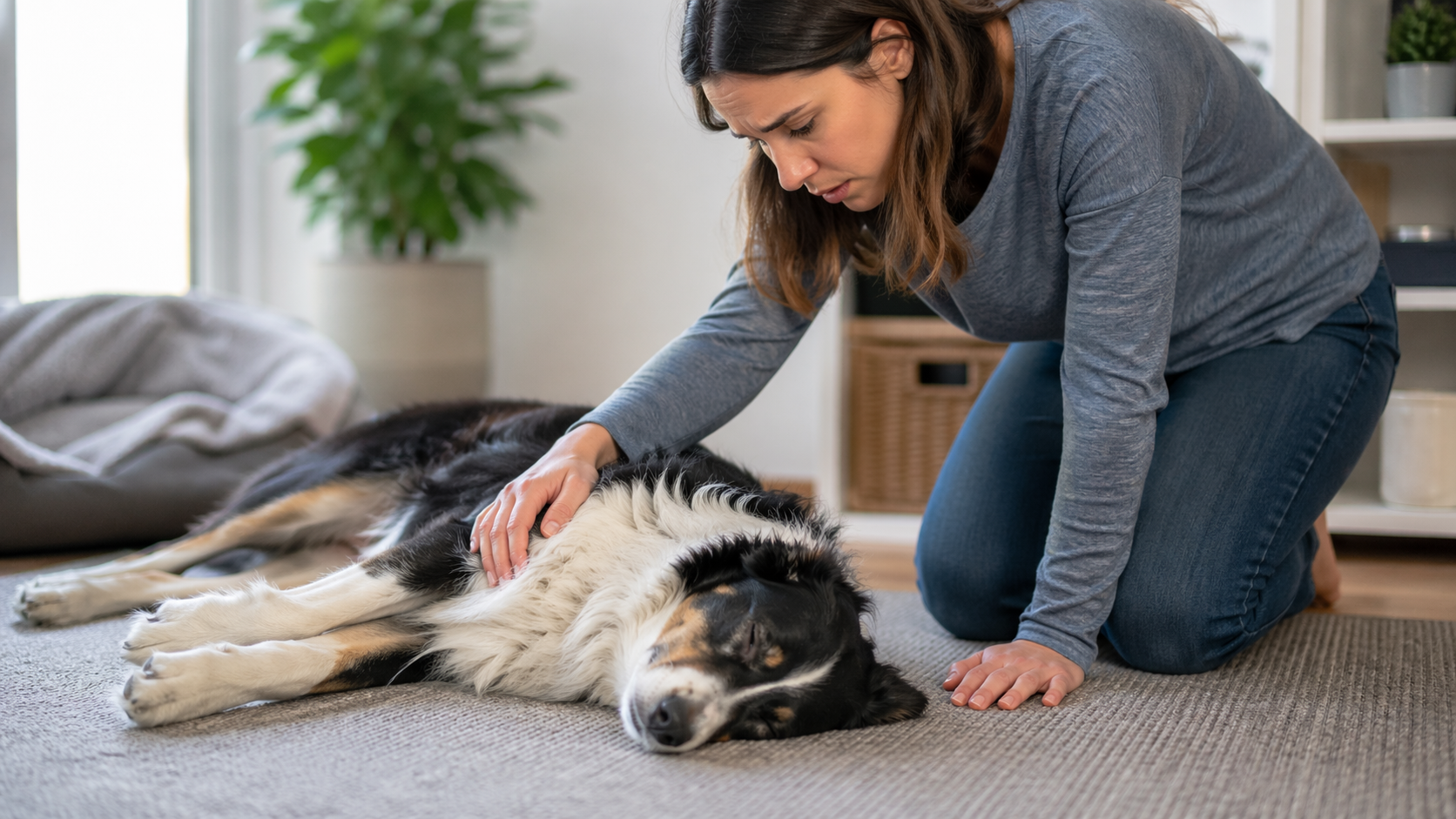 Caring moment with a worried pet owner