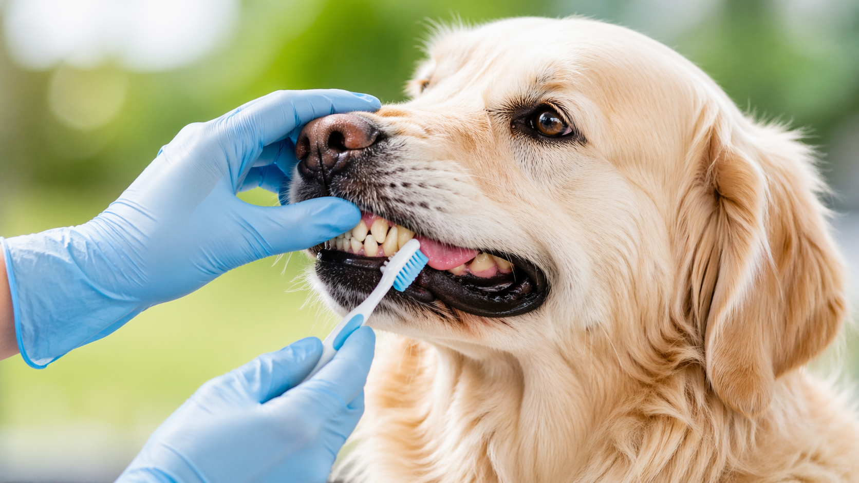 Gentle dental care for a dog